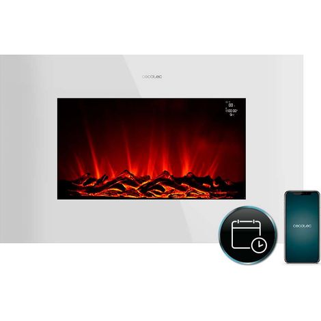Cecotec Cheminée électrique décorative 35” avec télécommande et Wi-Fi ReadyWarm 3590 Flames Connected White. Puissance maximale 2000 W (1/5)