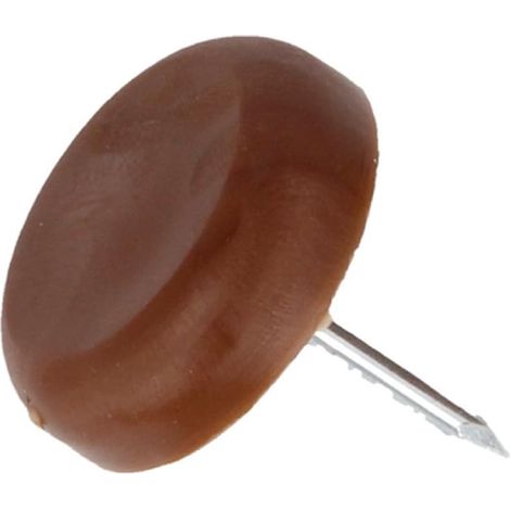 Protège-Pied en Bois Mod. 75 Ø16 mm avec Clou et Couvercle en Plastique Recommandé pour Le grès et Le Bois Protège Le Sol Contre Les Rayures Polypropylène Marron (1/5)