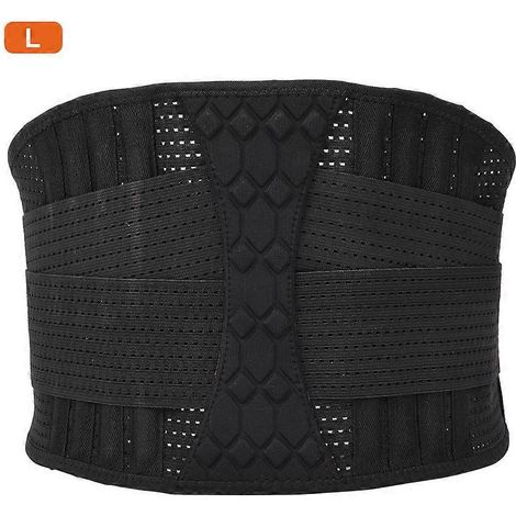 Ceinture lombaire respirante en nylon 2024 pour soulager les douleurs sportives, taille L, noire. (1/3)