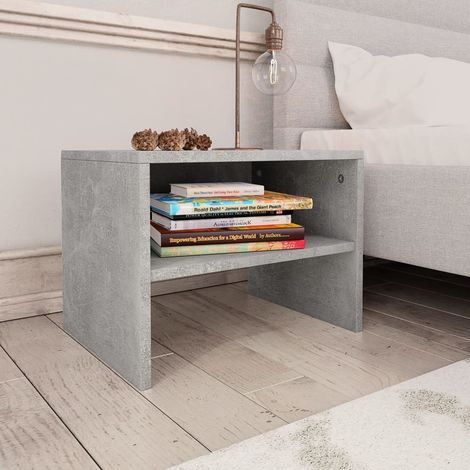 Maison Exclusive - Nachttische 2 Stk. Betongrau 40x30x30 cm Holzw
