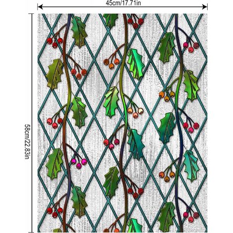 Film Vitre Décoratif Vitraux - Film Opacifiant Anti-UV 96 % - Pour Fenêtres et Portes Lisses - Taille 30 x 58 cm - 1 Pièce (1/5)