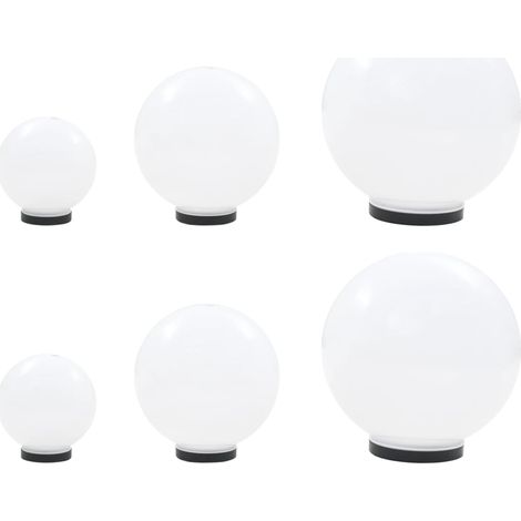 vidaXL 6 Piece LED Bowl Lamp Set Spherical 20/30/40 cm PMMA (2x50659)
