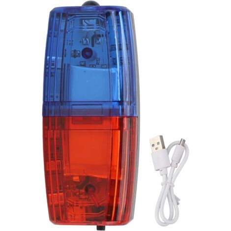 Mini Portable Emergency Light for Cycling and Night Running with Clip Red and Blue Strobe Light for Road Safety- (1/5)