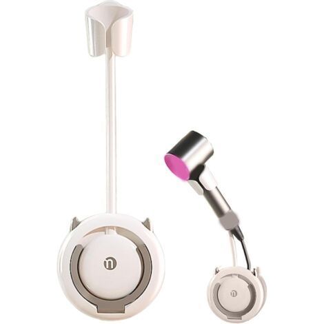 Wall Mounted Hair Dryer Holder, Plastic, Hands Free, Flexible, with Hook and Holder (1/4)