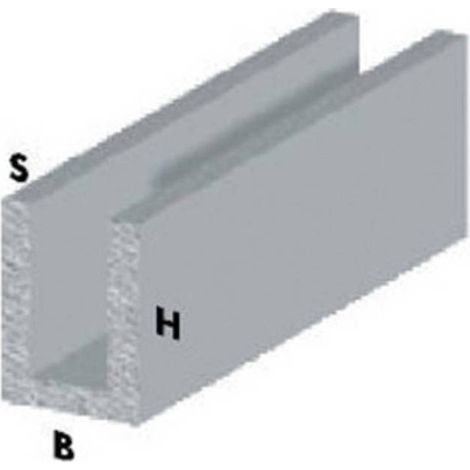 5 x PROFILO ARGENTO H.200 CM CANALINO U  8X 8X1 MM