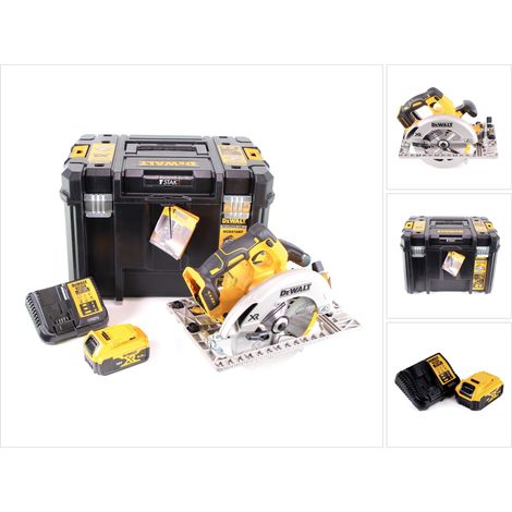 Sierra circular a batería DeWalt DCS 572 P1 18 V 184 x 16 mm + 1 batería de 5,0 Ah + cargador + T-STAK