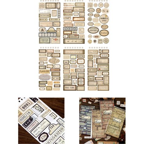 Planungsaufkleber-Set – 12 Blatt – Retro-Stil – Dekorative Klebeaufkleber für Tagebücher, Kalender und Scrapbooks – Design 2 – Premium-Papier (1/5)