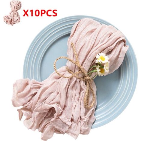 Servilletas de malla - Rosa - 50 cm x 50 cm - Ideales para baby showers y decoración de mesas de cumpleaños - Paquete de 10 (1/5)