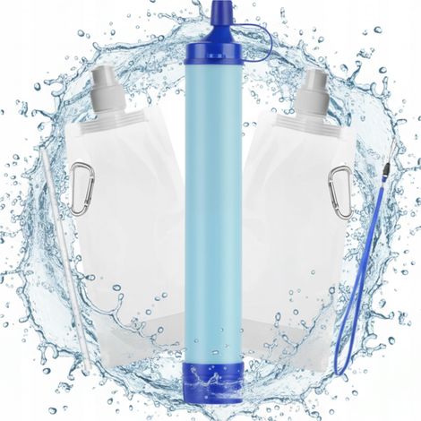 Wasserfilter, Touristen-Überlebensausrüstung, tragbarer Strohhalm, 1500 l