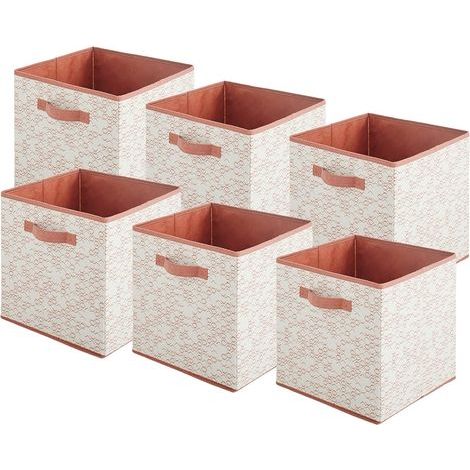 Lot de 6 Paniers de rangement 31x31x31 cm Tissu pliable avec poignées pour chambre salon bureau (1/5)