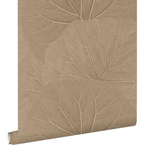 papier peint feuilles sable beige - ESTAhome