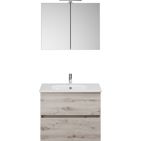 Burg Rocio Badmöbelset SGYQ080 TxBxH 465x805x2000, Eiche Dekor Silber