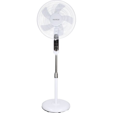 Ventilador de pie Lungra con mando y temporizador Ø43cm 50W Blanco (1/5)