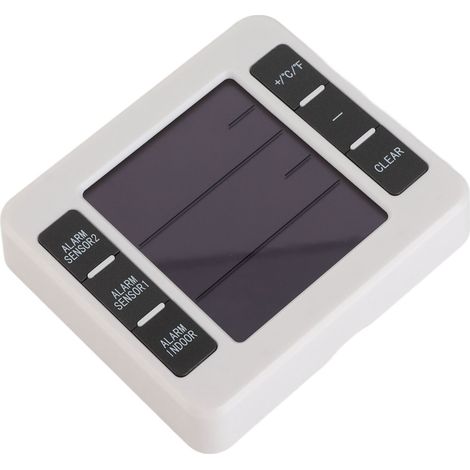 Thermomètre hygromètre sans fil avec écran LCD et 2 émetteurs, indicateur de température et humidité pour réfrigérateur, réglage d'alerte inclus (1/5)