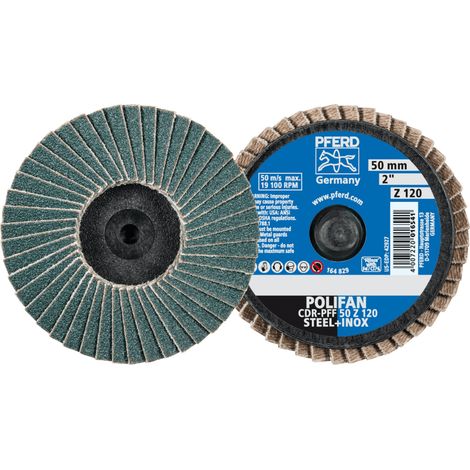 PFERD TOOLS COMBIDISC Zirkon Mini-POLIFAN CDR Ø 50mm Z120 für gehärteten Stahl 10 Stk