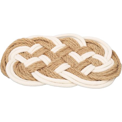 sous-Verres à Boissons en Coton et Jute, Isolation Thermique, Coussin de Tasse tissé tressé, Tapis de Table pour la Protection de la Table2313CM (1/5)
