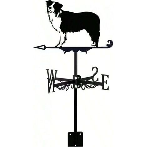 Decorative Border Collie weather vane for farmhouse roof, indoor and outdoor decoration (1/4)