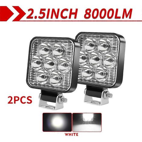 Phare de travail LED CO LIGHT, phare antibrouillard avant LED pour voiture, 12 V/24 V, pour camion, SUV, 4x4, 4WD, phares de chantier, phare rond LED tout-terrain 5D, 2 pièces (0,295) (1/5)