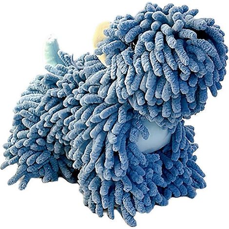 Niedliches, welpenförmiges Badetuch für Bad und Küche. Weich, flauschig und saugfähig. Tolles Geschenk für Hundeliebhaber (blau). (1/5)