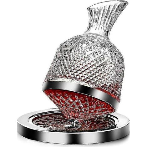 Carafe à vin rouge 1500 ml (50 oz), en cristal sans plomb, rotative à 360°. (1/5)