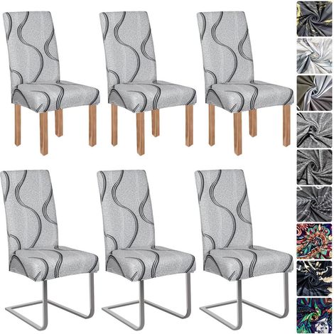 Stretch Stuhlhussen 6er Set, elastisch, abnehmbar, waschbar, für Esszimmerstühle (1/5)