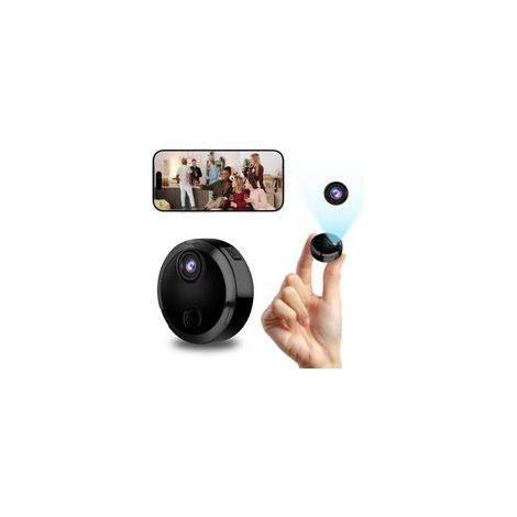 Mini Caméra de Surveillance WiFi 1080P Intérieur, Camera Intérieur et Extérieur sans Fil avec 2.4GHz WiFi, Vision Nocturne et Détection de Mouvement, pour Maison, Bureau et Voiture