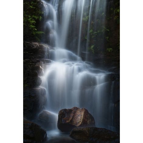 papier peint panoramique cascade brun foncé, gris et blanc - Sanders & Sanders (1/2)