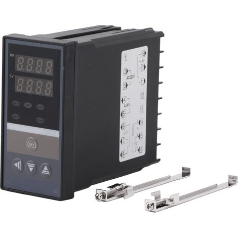 1 Stück 10A AC 220V Digitalpanel mit Relaisausgang und Klemmen, Schwarz (1/5)