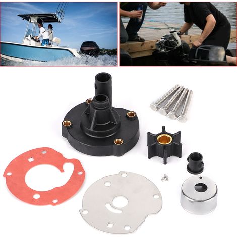 Kit de réparation de turbine de pompe à eau compatible avec les moteurs hors-bord Evinrude Johnson OMC 5.5, 6 et 7.5 CV (références 763758 et 778166). (1/5)
