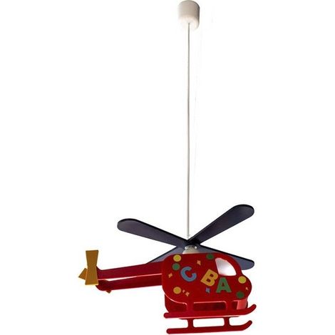 ROTE KINDERDECKENLAMPE HELICOPTERO ALFA CR 99-009-01-142