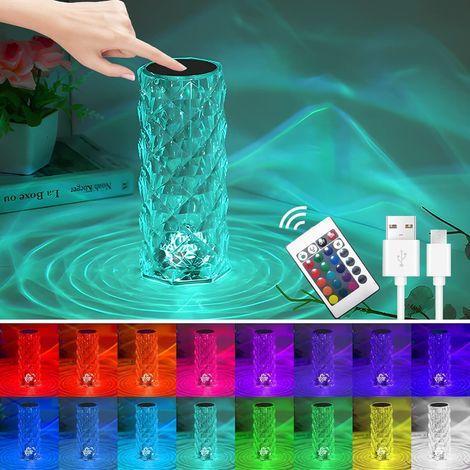 Lampe de Chevet, 1800 mAh Lampe de Chevet Tactile avec 16 Couleurs et 4 Modes, Lampe de Chevet Chambre USB Rechargeable (1/5)