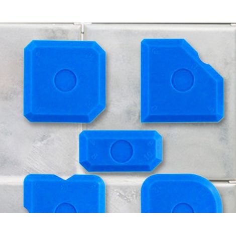 Lot De 5 Spatules Professionns, Silicone Et Acrylique-Raclette Pour Joints Parfaits-bleu (1/5)