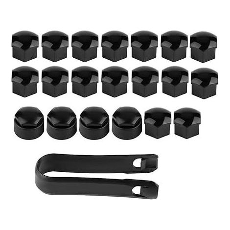 20 PCS Couvre-écrous de roue, 17 mm anti-poussière, protection contre la poussière, hexagone chromé, couvercle de boulon, antivol universel, adapté à la plupart des vis de roue de voitur (1/5)