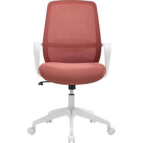 Chaise de bureau - Tissu - Terracotta et blanc - VATISTA (1/4)