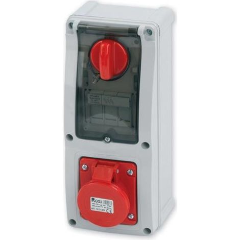 Presa interbloccata verticale con sezionatore, con fondo, con portafusibile, 380V, 5 poli, 16A, IP54 - Rosi 16.3414R6 (1/2)