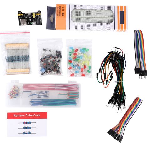 Kit Électronique DIY Amélioré avec Module d'Alimentation et Plaque d'Essai sans Soudure pour Raspberry Pi (1/5)