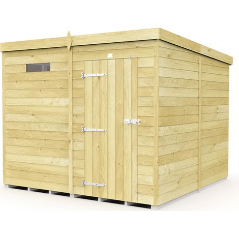 7 x 8 Feet Pent Security Shed - Single Door - Wood - L231 x W214 x H201 cm