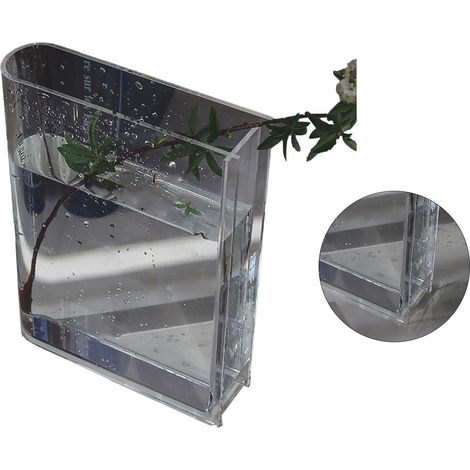 Vase en Livre Décoratif pour Fleurs - Modèle Transparent (Caractères Noir) - ABS, 300g - Élégant et Multifonctionnel pour la Maison (1/5)