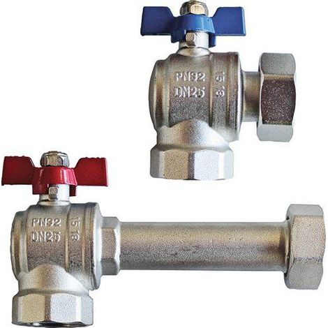 SCHÜTZ Eck-Kugelhahnset vertikal, 1" IG/1" IG, ÜW PN32, 5006585