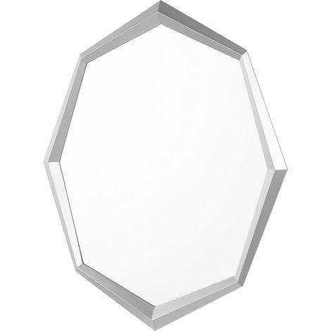Espejo de pared plateado 91 x 66 cm pieza decorativa octogonal Oeno (1/5)