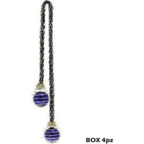 4 pendoli per albero di natale - colore blu/oro - decorazioni addobbi natalizi