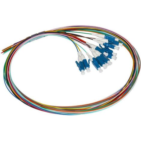 SET 12 CAVI PIGTAIL FIBRA OTTICA COLORATI CONNETTORI LC SINGLEMODE SIMPLEX 2 MT (LKLC12PTS)
