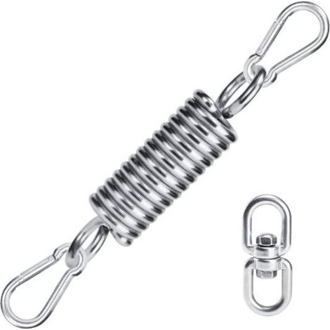 ALLIANDIS1 PCS Crochet de Ressort de Hamac, Il a 2 M10 Mousqueton de Fixation, 1 Ressort de Suspension et 1 Anneau Rotatif à 360 °, Accessoires de Balançoire De Chaise Extérieure (1/4)