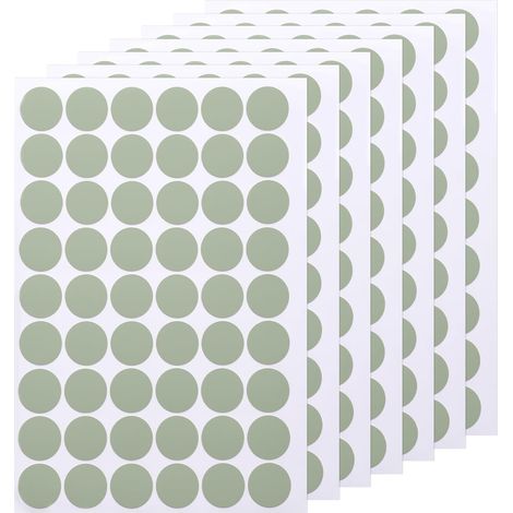 7 Feuille/378Pcs Autocollant de Bouchon Trou 2,1cm/0,83" Vert Thé (1/5)