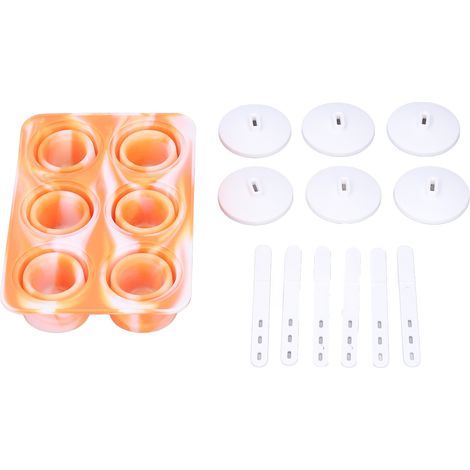 Moule à glace pliable en silicone, 6 compartiments, réutilisable, avec protections anti-gouttes pour glaces maison. (1/5)