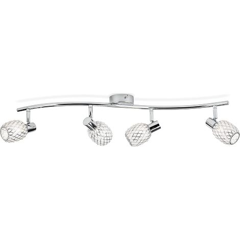 Philips Deltoid Lampada con Faretti a Spirale, 4 Luci Orientabili, senza Lampadina, Cromato (1/2)
