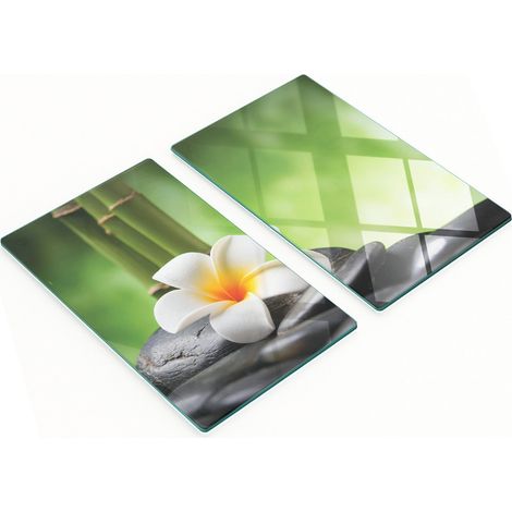 Tableros decorativos multifuncionales de vidrio templado Flower Spa 2x30x52 cm