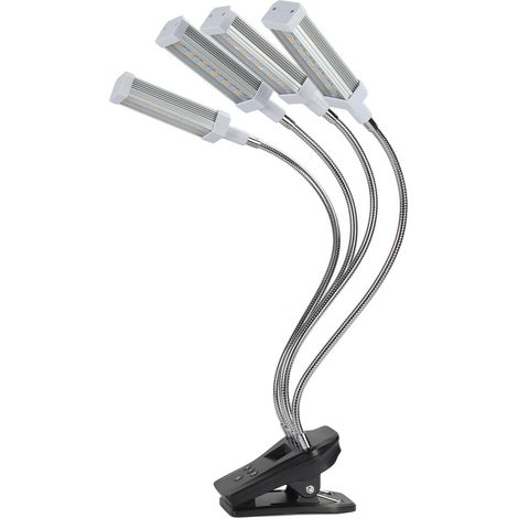 96W Écran LCD Lampe de Croissance Végétale, 4 Têtes LED Plein Spectre avec Modes de Gradation Multiples (Modèle : 4-Têtes-Carré-Plein Spectre, Tension 100-240V) Argent, Prise UE (1/5)
