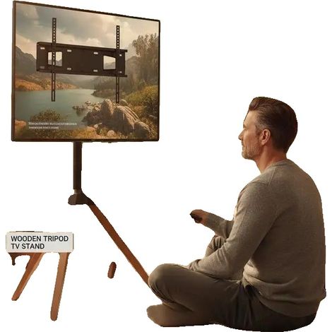 Meuble TV, Design Portable, Rotation à 18°, noir (1/2)