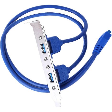 Câble de déflecteur 5 Gbit/s 20 broches vers double USB 3.0 pour carte mère PC, à visser sur panneau.